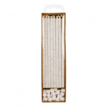 Extra Tall Candles - Glitter White